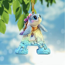 Meeresschildkröten-Ornament mit Geschichtenkarte, 2er-Set