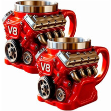V8Engine Kaffekrus Rustfrit Stål 250ml