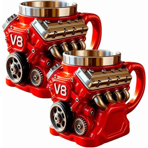 V8Engine kaffekrus rustfritt stål 250ml