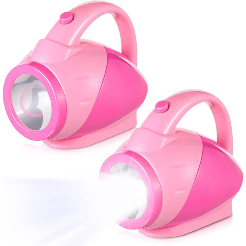 Kindertaschenlampe, rosa, Kunststoff, 2-teilig