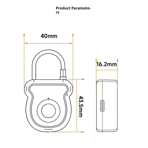 Fingeraftrykshængelås – Biometrisk, USB genopladelig, 20 1
