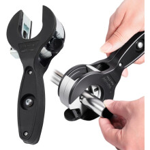 Ratcheting Pipe Cutter for 5/16–1-1/8" Stainless Steel, Copper, Aluminum – One-Hand Fast Cut (Black, 6–23mm)