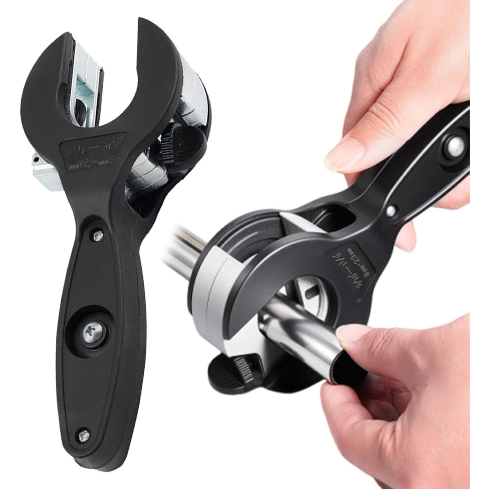 Ratcheting Pipe Cutter For 5/16Â1-1/8" Stainless Steel, Copper, Aluminum Â One-Hand Fast Cut (Black, 6Â23Mm) 9336866681031