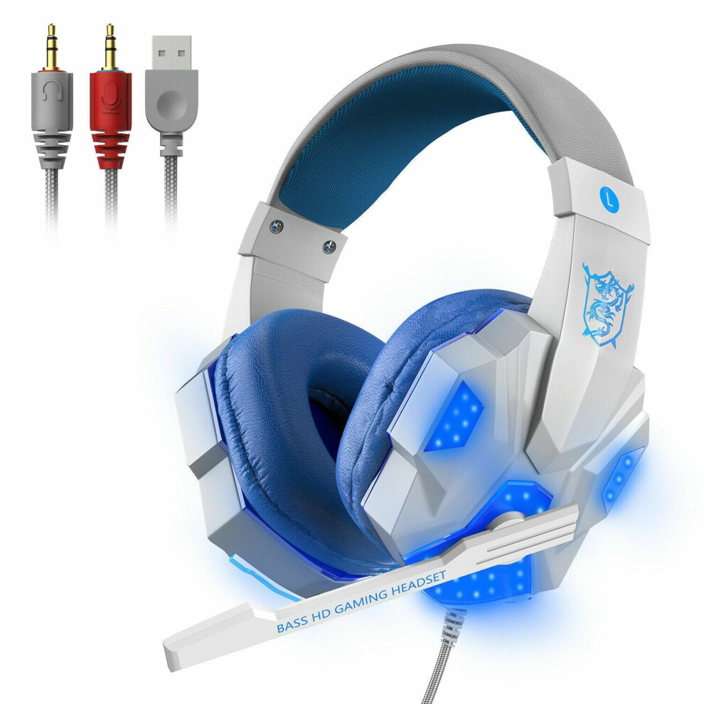 3.5Mm Gaming Headset Mic Led Headphones Stereo Bass Surround For Pc Ps4 Xbox One 9336866681260