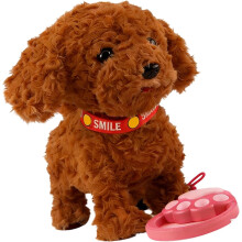 Realistic Walking Talking Pet Dog Plush Toy, Electric Simulation Interactive Puppy for with Voice & Motion, Soft Cotton Toy Gift
