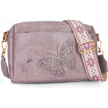Bolso bandolera de piel vegana para mujer con diseño de mariposa (1 unidad)