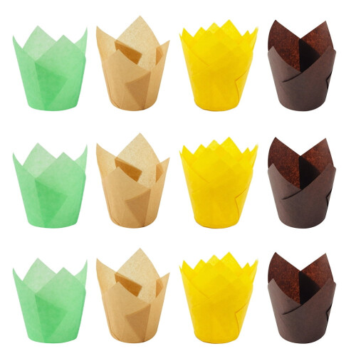 Tulip-shaped cupcake liners paper 200 pcs 2