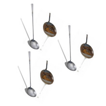 3Pièces Louche En Fer Argenté Usage Nettoyage Jardin Manche Long