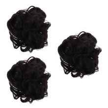 3Pièces Extensions Noir Clip Chignon Résistant Usage