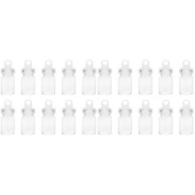 20Pièces Petits Flacons En Verre Transparent Bouchon