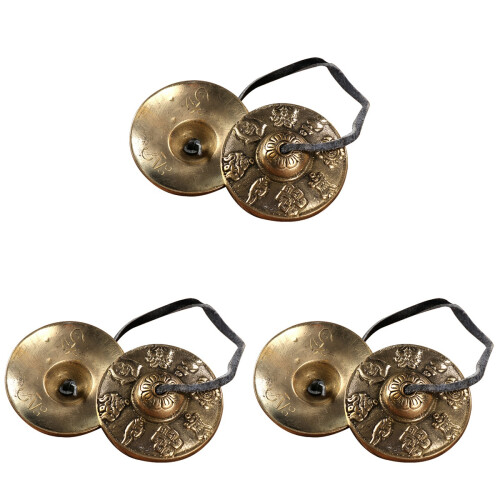 3Pièces Petites Cymbales En Cuivre Pour Percussion Et