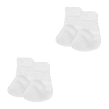 2Paires Mini Peluche Blanches Habillage Chic