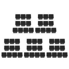 50Pièces Embouts Pieds Chaise PVC Noir Soutien Antidérapant Durable