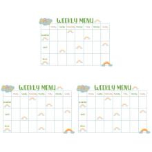 3Pièces Calendrier Menu Effaçable PVC Pour