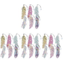 4Ensembles Marque-Pages Artisanaux DIY Forme Plume Décoratif