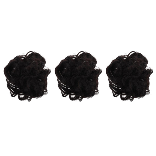 3Pièces Extensions Noir Clip Chignon Résistant Usage 2