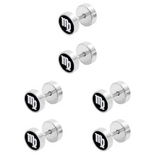 3Pairs Multi Color Locking Stainless Steel Earrings for Men Daily Wear
