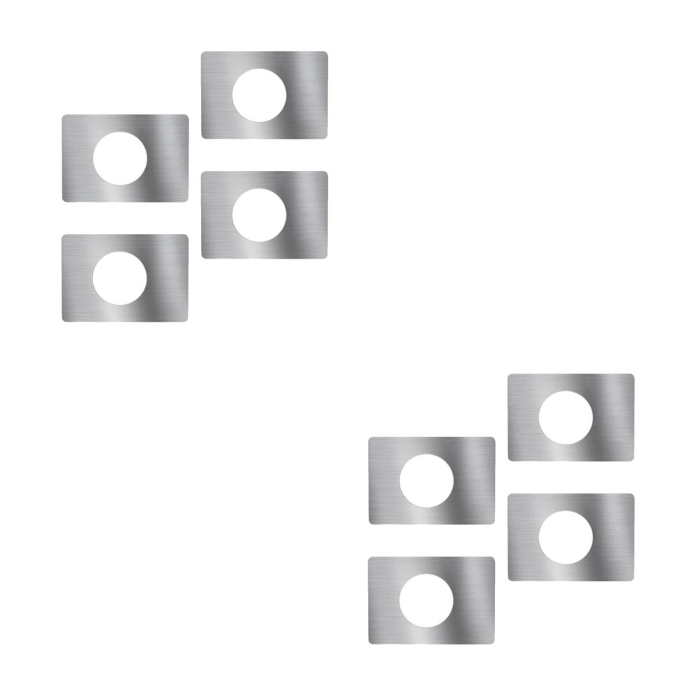 Photos - Door Lock 8Pcs Silver Door Strike Plate Covers Stainless Steel Lock Repair Kit
