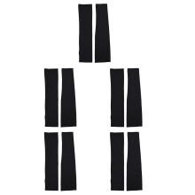 5Pairs Black Ice Silk Outdoor Arm Sleeves Breathable Sun-Resistant