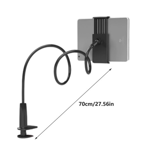 Flexible Arm Tablet Mount Holder for Bed Use with Double Clips for Secure Device Holding and Easy Adjustment 2