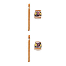 2Pcs Multi-Color Wooden Frog Guiro Instruments for Drum Sound and Fun