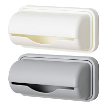 2Pcs Adhesive Garbage Bag Storage Box PP Wall Mounted Assorted Colors