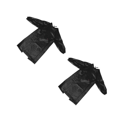2Pcs Durable Long Sleeve PU Apron Waterproof Work Smock for Cooking