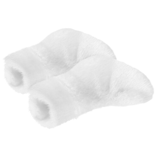 2Paires Mini Peluche Blanches Habillage Chic 1