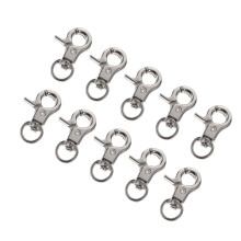 10Pcs Durable Silver Trigger Snap Hooks Zinc Alloy Swivel Clips for Lanyard and Bags