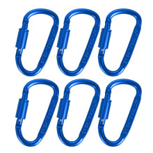 D-gyűrűs karabiner, nagy teherbírású rögzítőkapocs, 6 db-os csomag