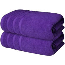 Lot de 2 serviettes de bain 100% coton peigné (68,5 x 137 cm)