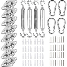 Kit de fixation robuste pour voile d'ombrage – Acier inoxydable,