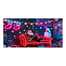 UV-geactiveerde lichtgevende kerstgaragedeurbekleding 7,5 x 5,9 ft