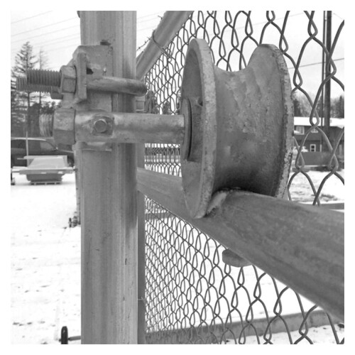 Chain Rolling GATE Track Wheel : to 2" Gate Frame & 1-5/8" Track Pipe 1