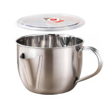 Separator with Dual Spout Design, Stainless Steel Gravy and Sauce Strainer for Broth, Soup, Stew, Hot Pot, Cool Touch Handle