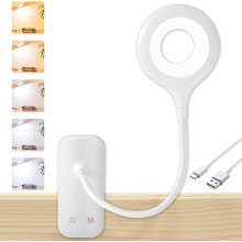 Lampe de lecture de chevet Ă pince avec bras flexible et