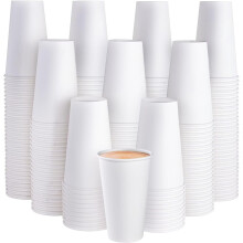 210 Pack 16 oz Disposable Paper Coffee Cup, Hot/Cold Beverage Drinking Cups for Water, White Paper Hot Coffee Cups