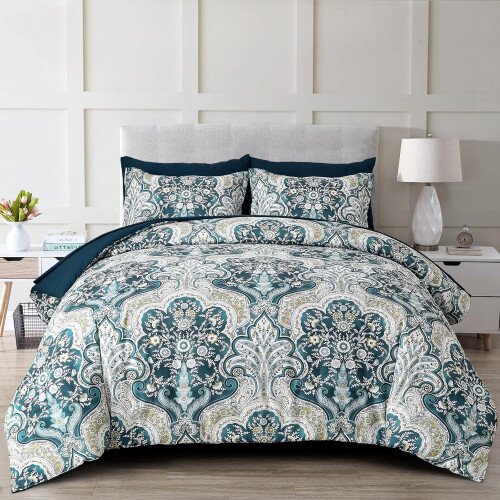Boho-Paisley-Bettwäscheset aus Mikrofaser, 7-teilig