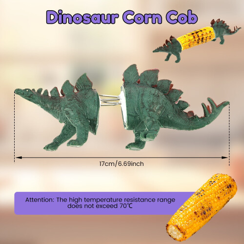 Dinosaurier-Maiskolbenhalter, wiederverwendbar, 2er-Pack 2