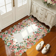 Tapis lavable à motif camélia 90 x 150 cm