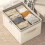 Contenitore pieghevole in misto lino beige, 9 litri 1