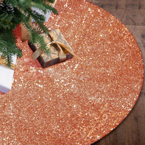 Jupe de sapin à paillettes dorées 76 cm 1