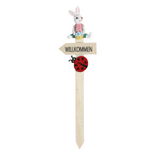 Paastuinpaaltje in de vorm van een konijn van hars, 24 cm