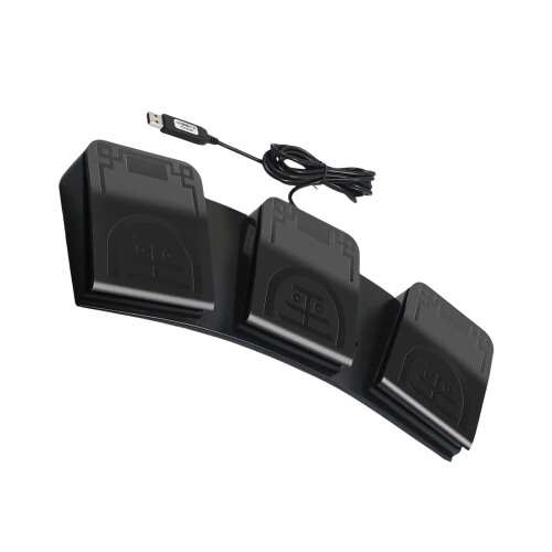 Controlador de pie ergonómico triple USB con teclas personalizables
