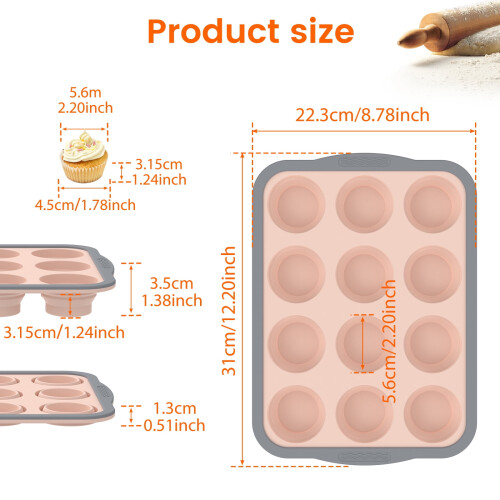 Silikone muffinform, 12 kopper, foldbar med metalramme 1