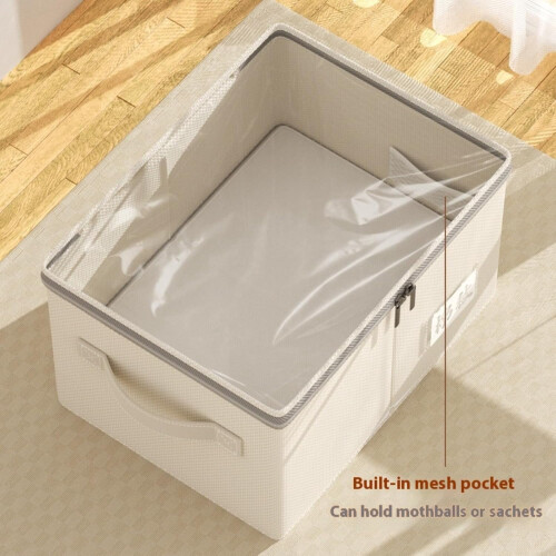 Contenitore pieghevole in misto lino beige, 9 litri 2