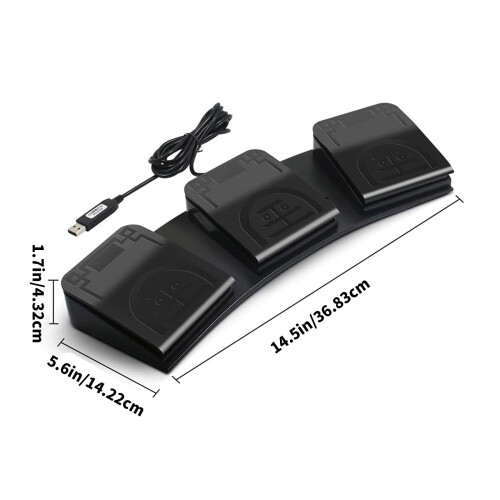 3-pedaal USB-voetcontroller met ergonomisch ontwerp, multimedia- en macro's voor fabrieksmachinebediening 2