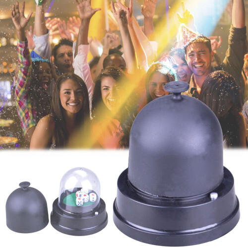 Clear Dice Cup with Lid, Portable Automatic Dice Shaker, Compatible with Standard Dice 1