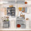 Organizator de dulap pliabil, gri, pachet de 2 8