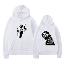 (White,S)Scream Character Pattern Hoodie Winter Keep Warm Clothes Halloween Costumes